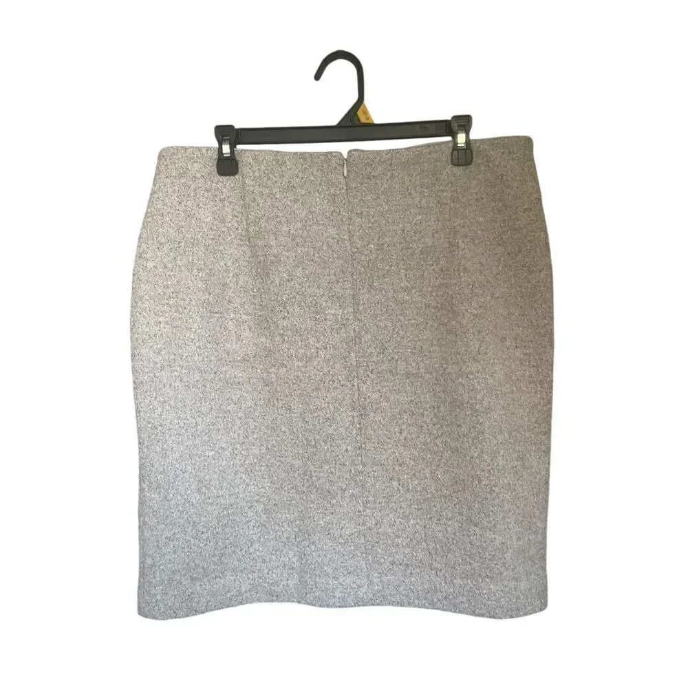 NWT Ann Taylor Silver Gray Shimmery Straight Pencil Skirt Size 14 Wool Blend